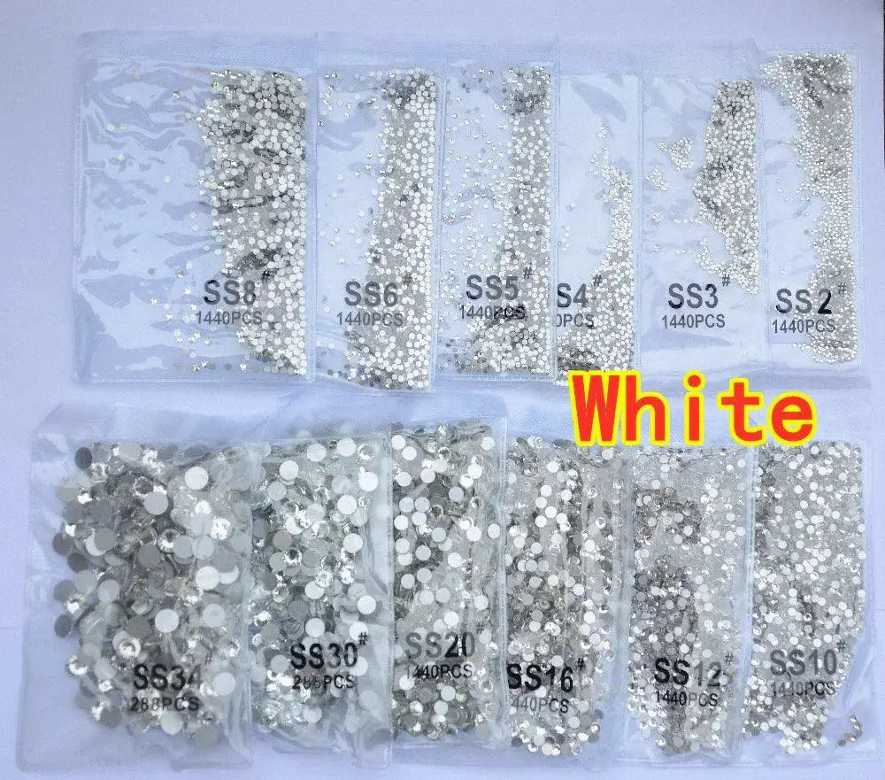 Crystal AB Glass Rhinestones Mix for Nail Art and Garments