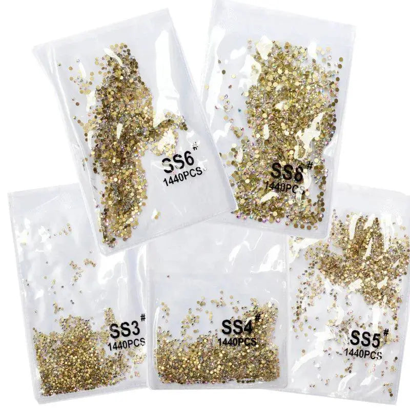Crystal AB Gold 3D Nail Art Rhinestones High Quality Sparkle