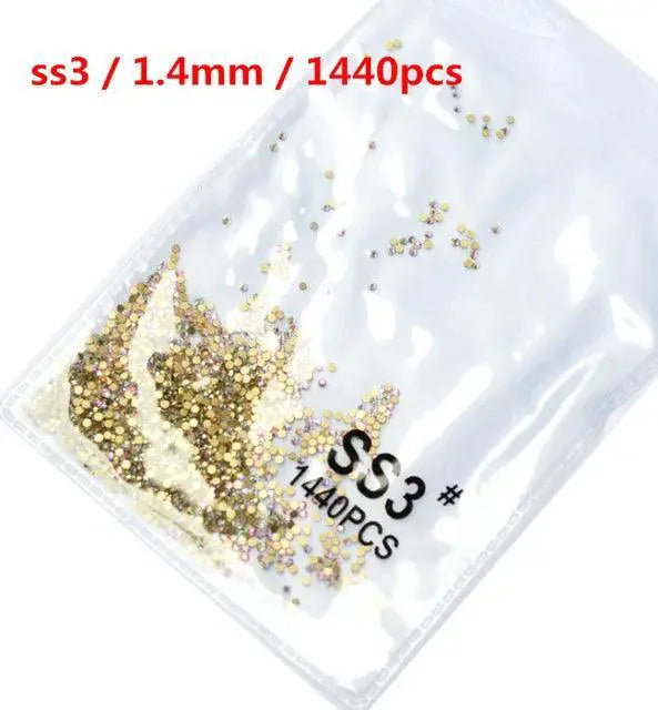 Crystal AB Gold Nail Art Rhinestones Sparkle — product view 17