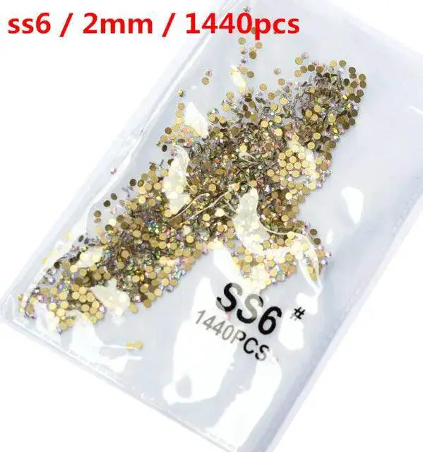 Crystal AB Gold Nail Art Rhinestones Sparkle — product view 20