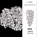 Crystal AB Gold 3D Rhinestone Nail Art Decor Charm Set