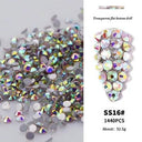 Crystal AB Gold 3D Rhinestone Nail Art Decor Charm Set