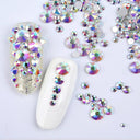 Crystal AB Gold 3D Rhinestone Nail Art Decor Charm Set