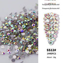 Crystal AB Gold 3D Rhinestone Nail Art Decor Charm Set