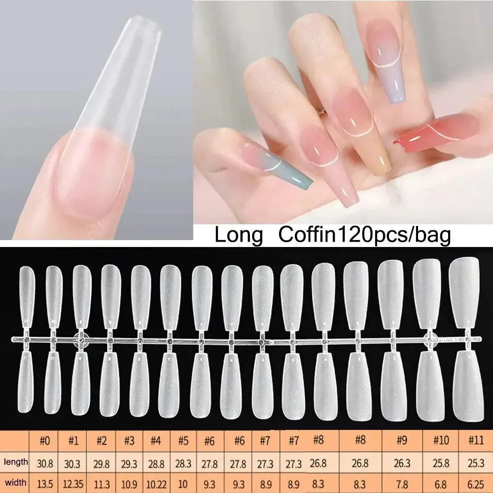 Crystal Clear Coffin Press On Nails Effortless Instant Glam
