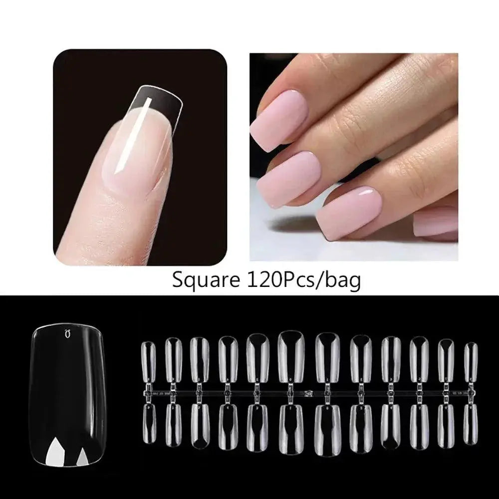 Crystal Clear Coffin Press On Nails Effortless Instant Glam