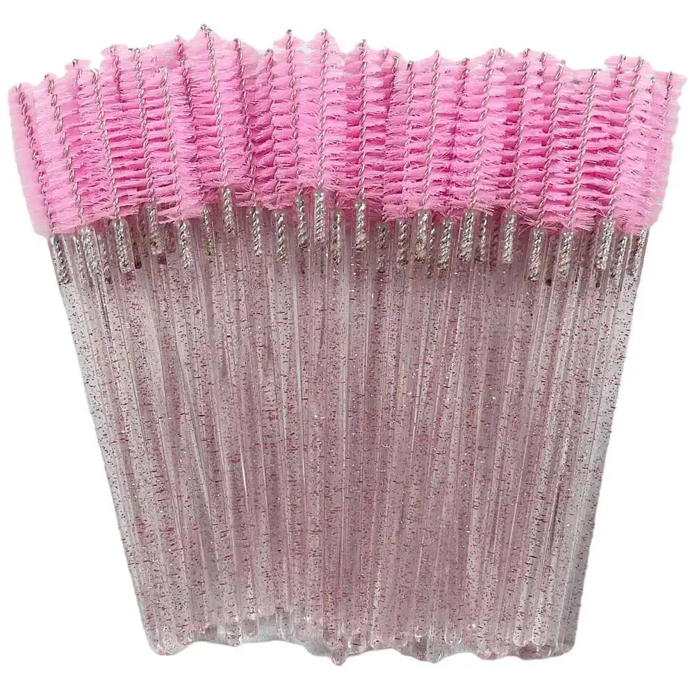 Salon Quality Eyelash Brush Set for Pros — 50pcs black mix