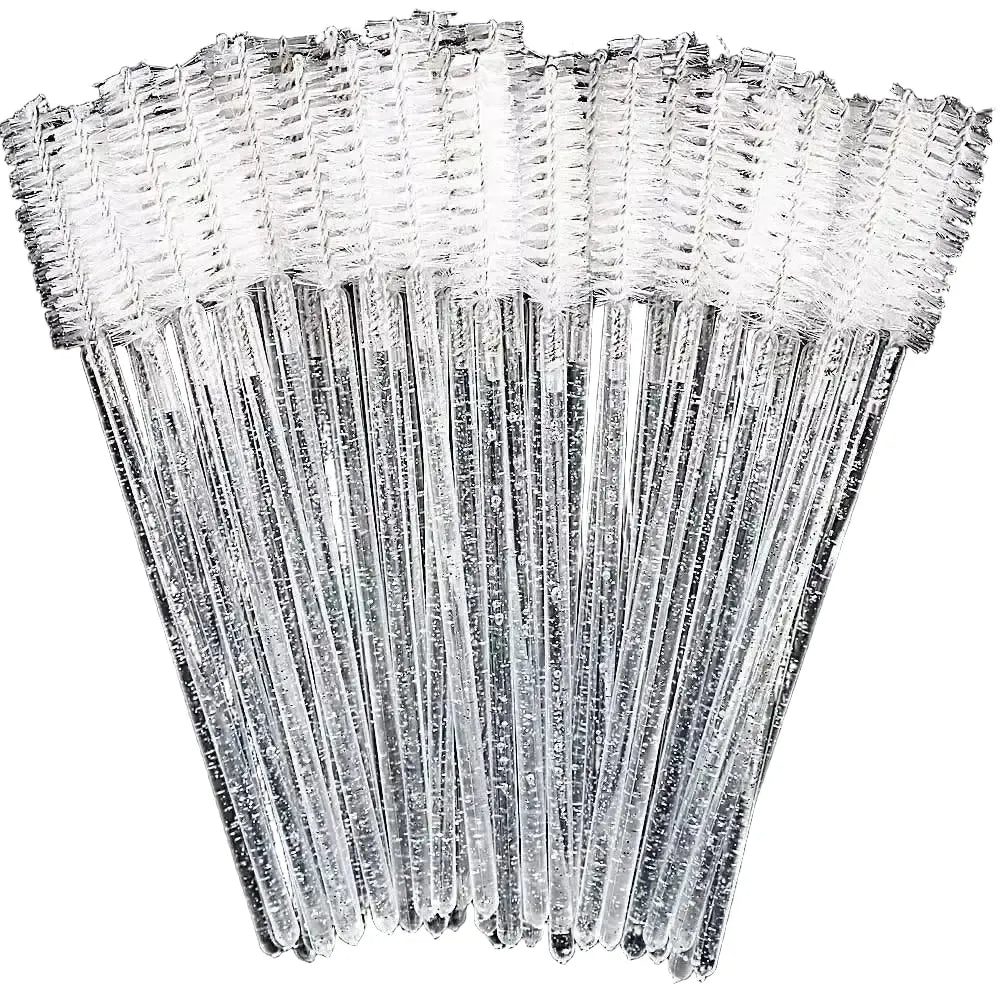 Salon Quality Eyelash Brush Set for Pros — 50pcs clear mix