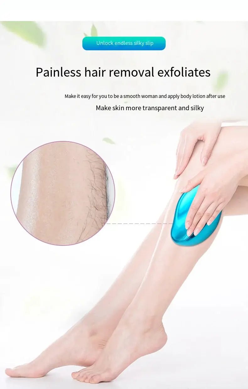 Crystal Glass Hair Remover Epilator Pain Free Reusable For Smooth Skin