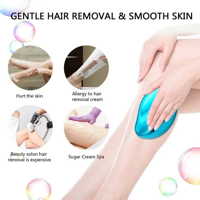 Crystal Glass Hair Remover Epilator Pain Free Reusable For Smooth Skin