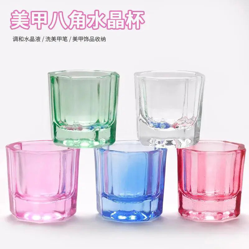 Crystal Glass Nail Cup Set for Stylish Nail Art Tools