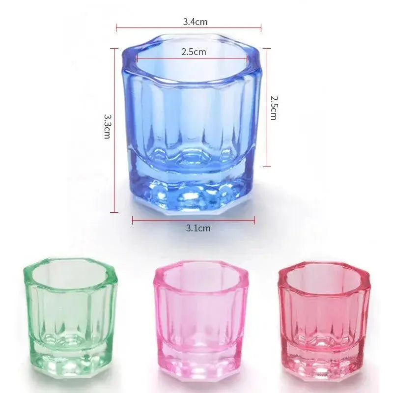 Crystal Glass Nail Cup Set for Stylish Nail Art Tools