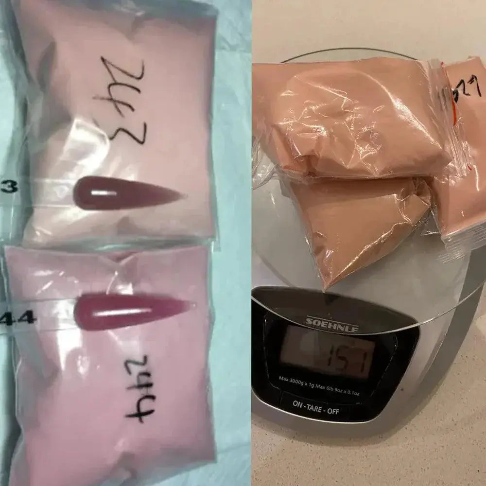 Crystal Pink Brown Shades Nail Acrylic Powder Set 20 Colors