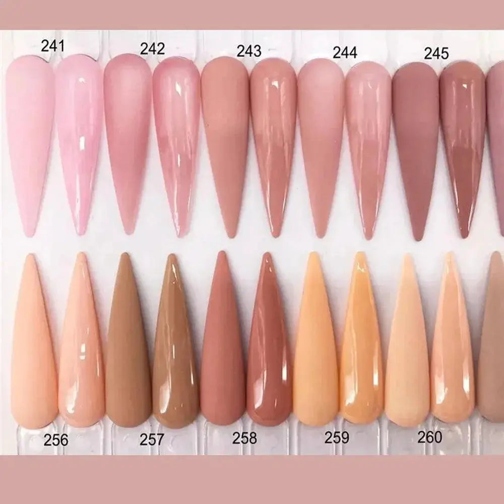 Crystal Pink Brown Shades Nail Acrylic Powder Set 20 Colors