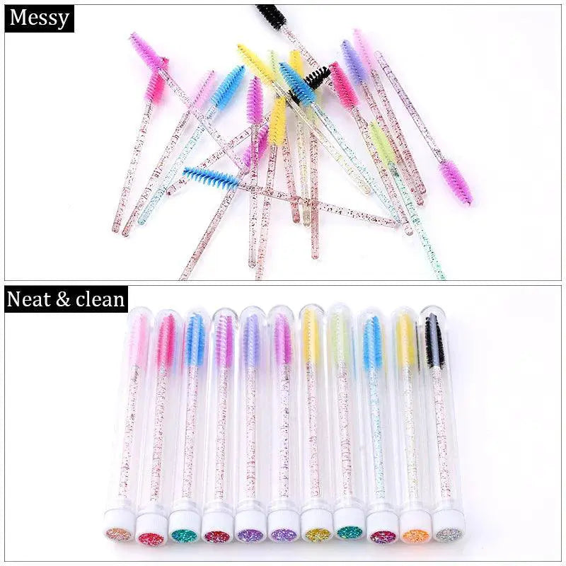 Crystal Pink Eyelash and Brow Brush Set for Flawless Results
