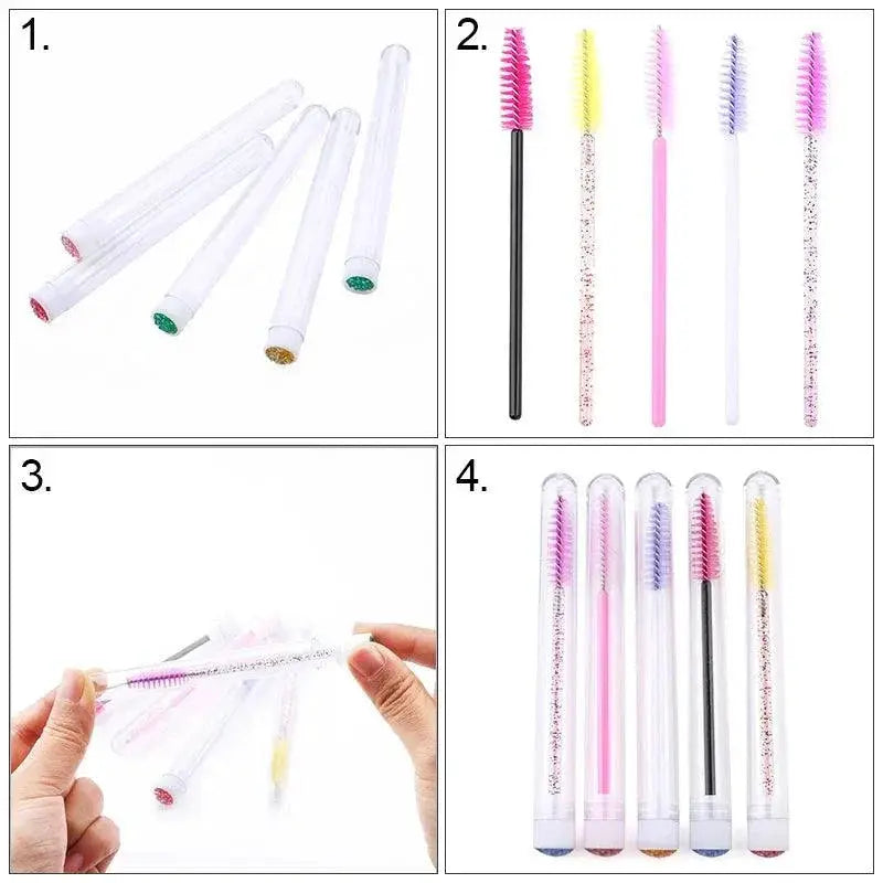 Crystal Pink Eyelash and Brow Brush Set for Flawless Results