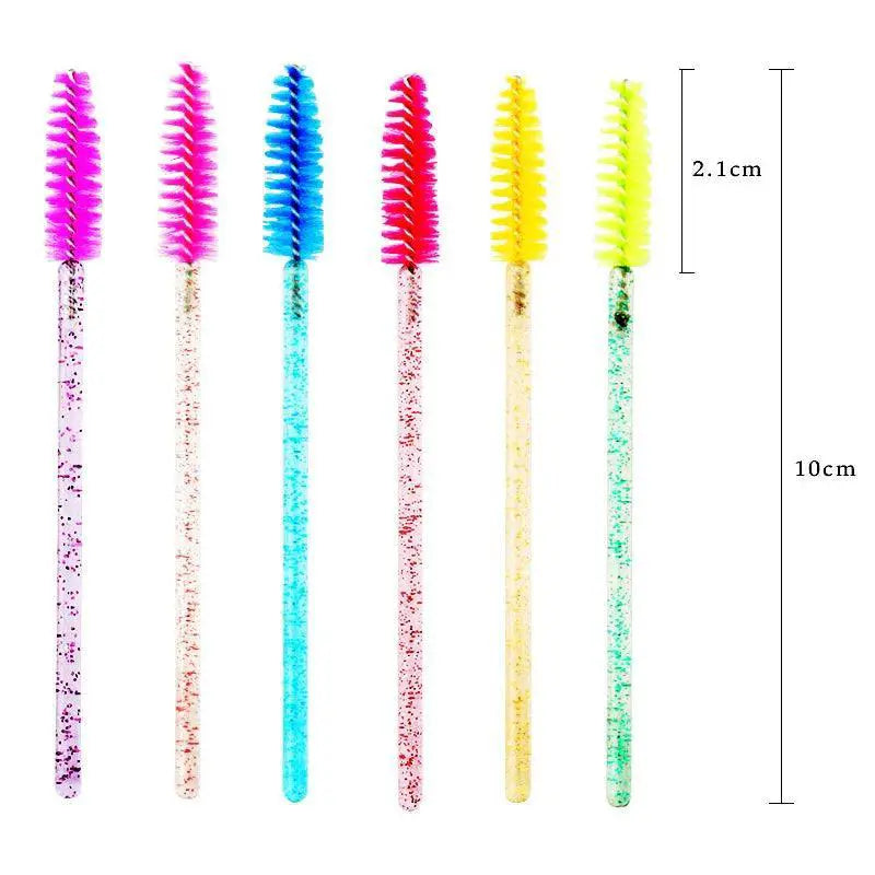 Crystal Stick Eyelash Brushes 50 Pack For Precise Makeup