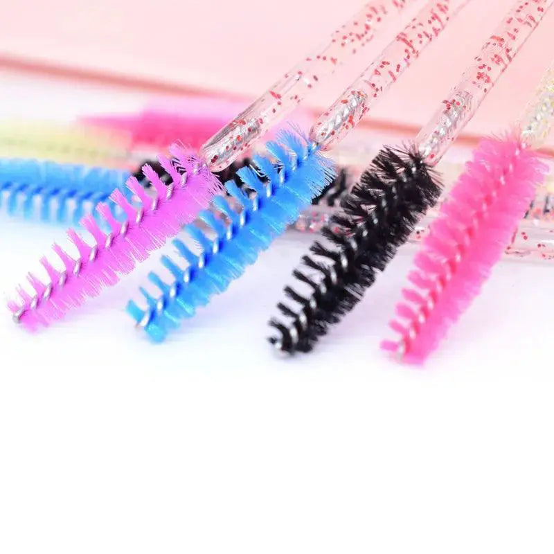Crystal Stick Eyelash Brushes 50 Pack For Precise Makeup