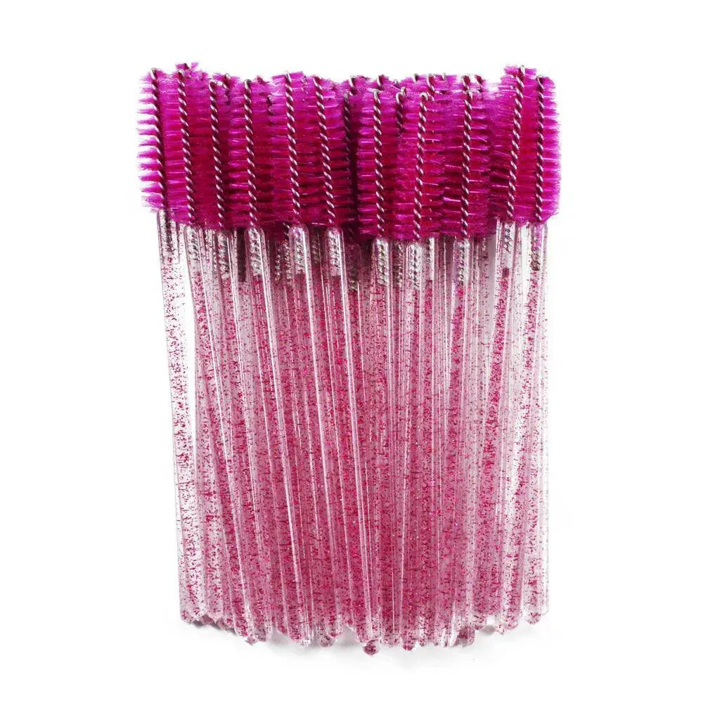 Crystal Stick Eyelash Brushes 50 Pack For Precise Makeup