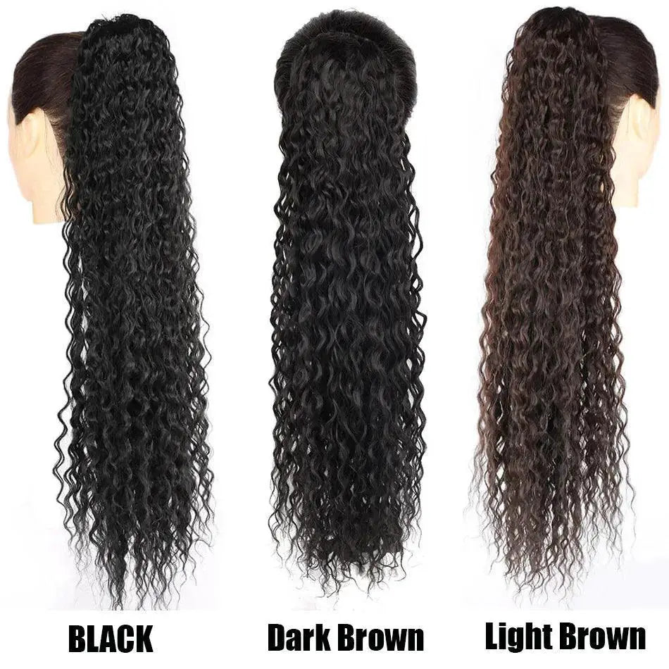 Curly Drawstring Ponytail Wig 32 Inch Afro Hairpiece