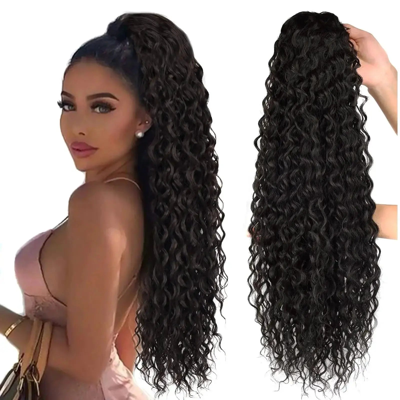 Curly Drawstring Ponytail Wig 32 Inch Afro Hairpiece