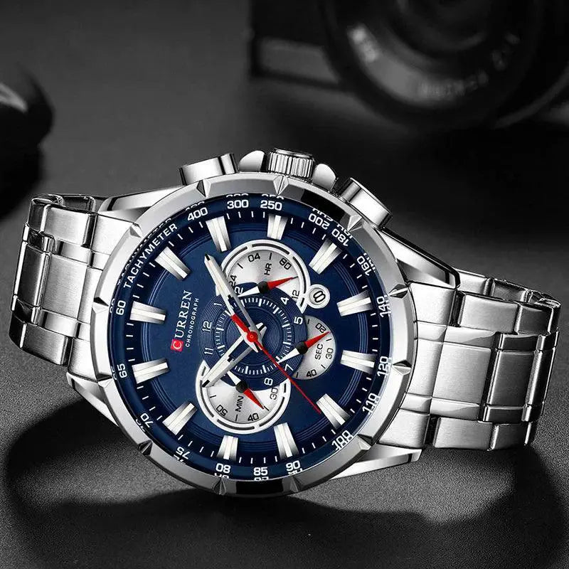 Curren Chronograph Mens Sport Watch Waterproof Design