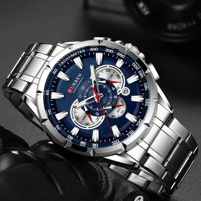 Curren Chronograph Mens Sport Watch Waterproof Design