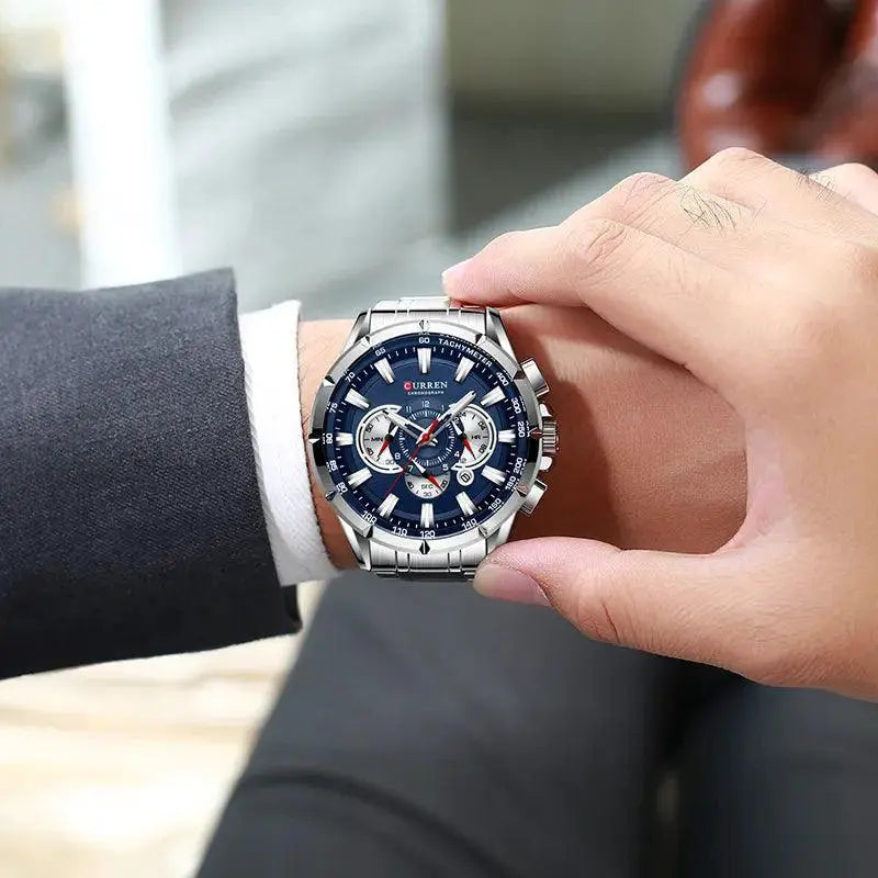 Curren Chronograph Mens Sport Watch Waterproof Design