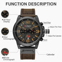 CURREN Chronograph Military Sport Watch Stylish Waterproof
