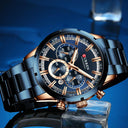 Curren Men's Blue Dial Chronograph Steel Watch Waterproof