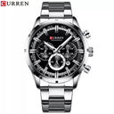Curren Men's Blue Dial Chronograph Steel Watch Waterproof