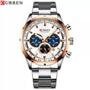 Curren Men's Blue Dial Chronograph Steel Watch Waterproof
