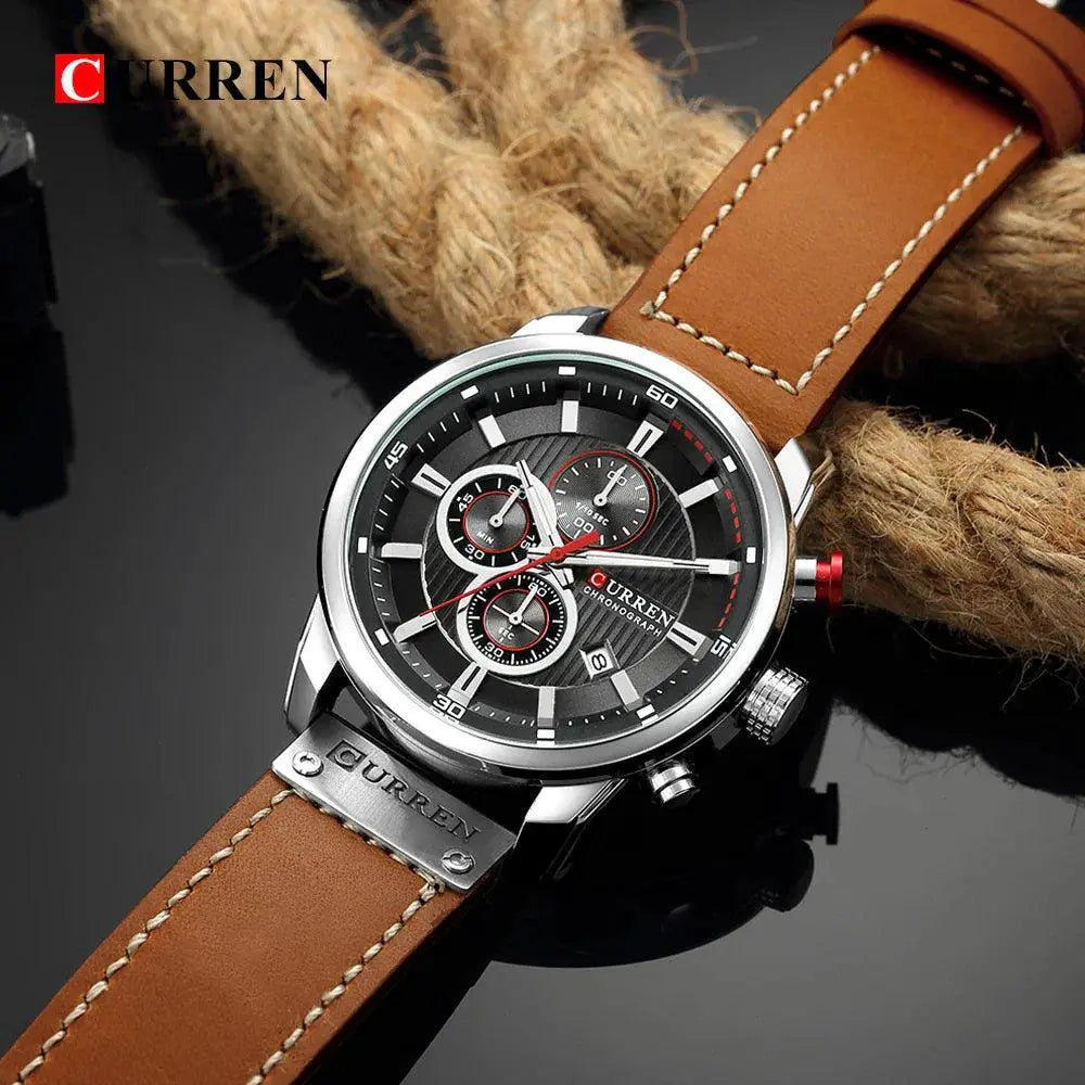 CURREN Men's Chronograph Watch Quartz Timepiece Design - OurLum.com