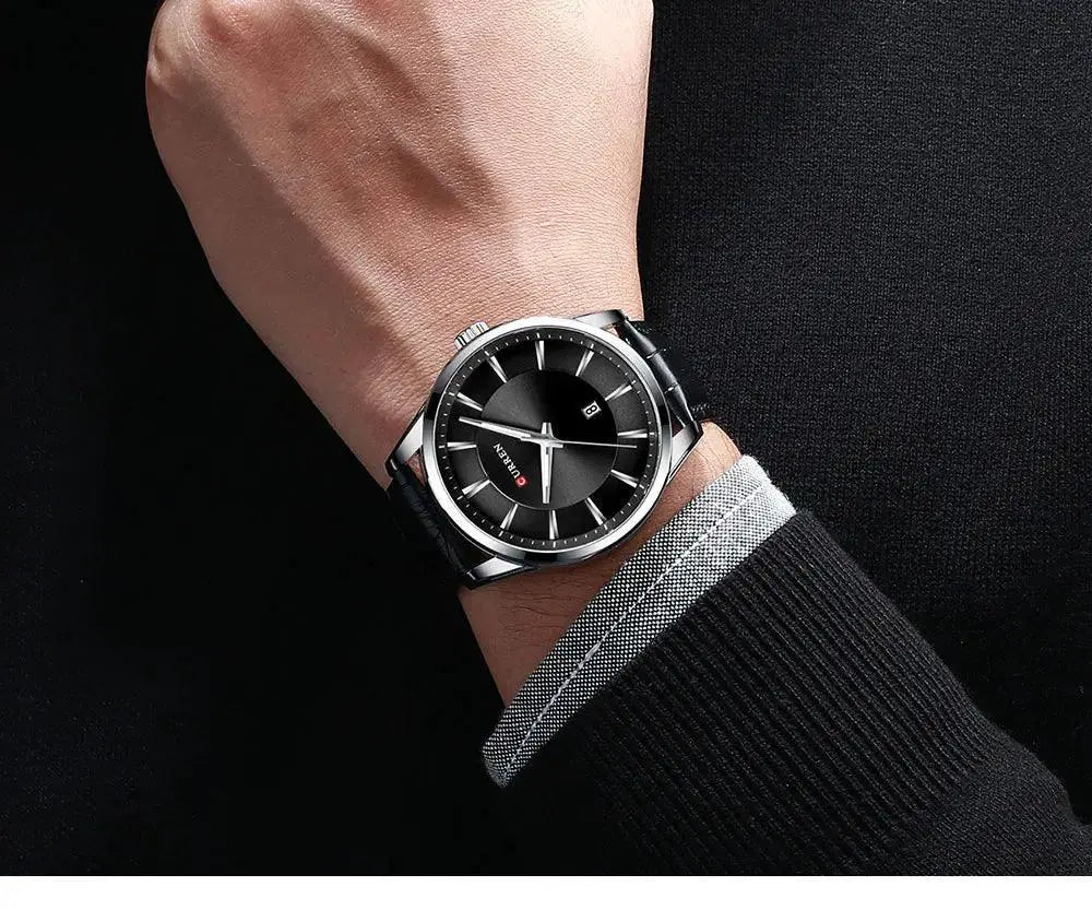 Curren Mens Leather Wristwatch Stylish Water Resistant Watch