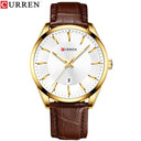 CURREN Men's Leather Wristwatch Stylish Water Resistant Watch