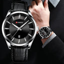 CURREN Men's Leather Wristwatch Stylish Water Resistant Watch