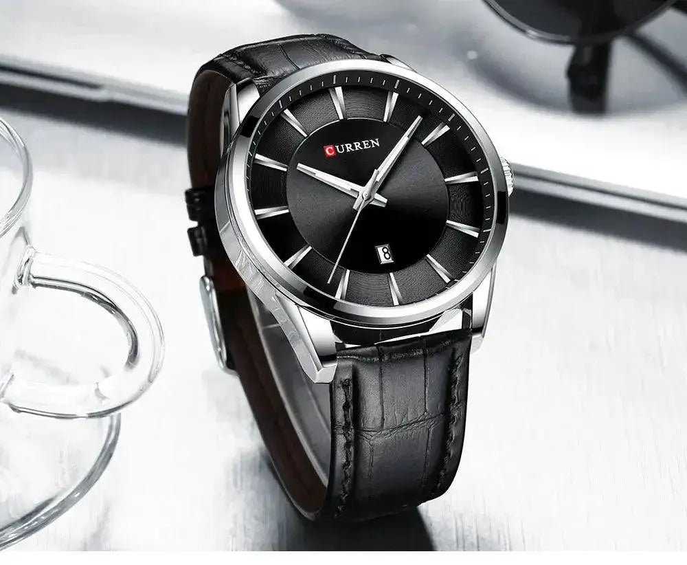 Curren Mens Leather Wristwatch Stylish Water Resistant Watch