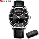 CURREN Men's Leather Wristwatch Stylish Water Resistant Watch