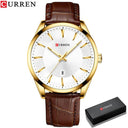 CURREN Men's Leather Wristwatch Stylish Water Resistant Watch