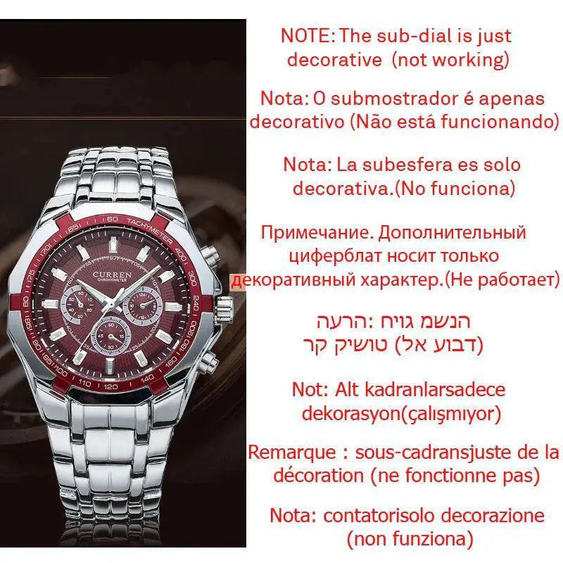 Men's Luxury Business Watch Stylish Waterproof Quartz