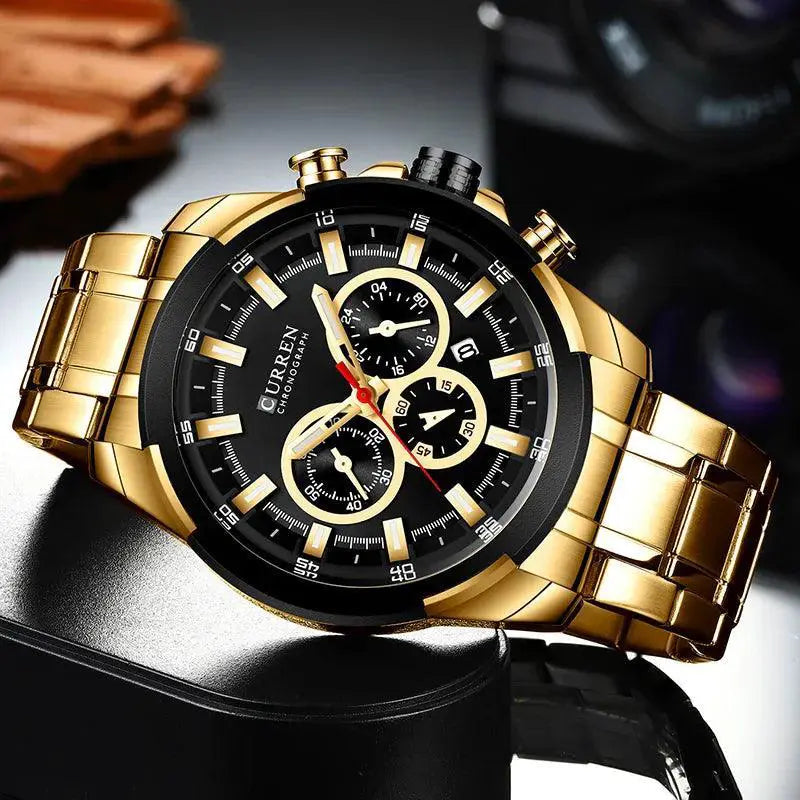 Curren Mens Luxury Chronograph Watch Waterproof Timepiece