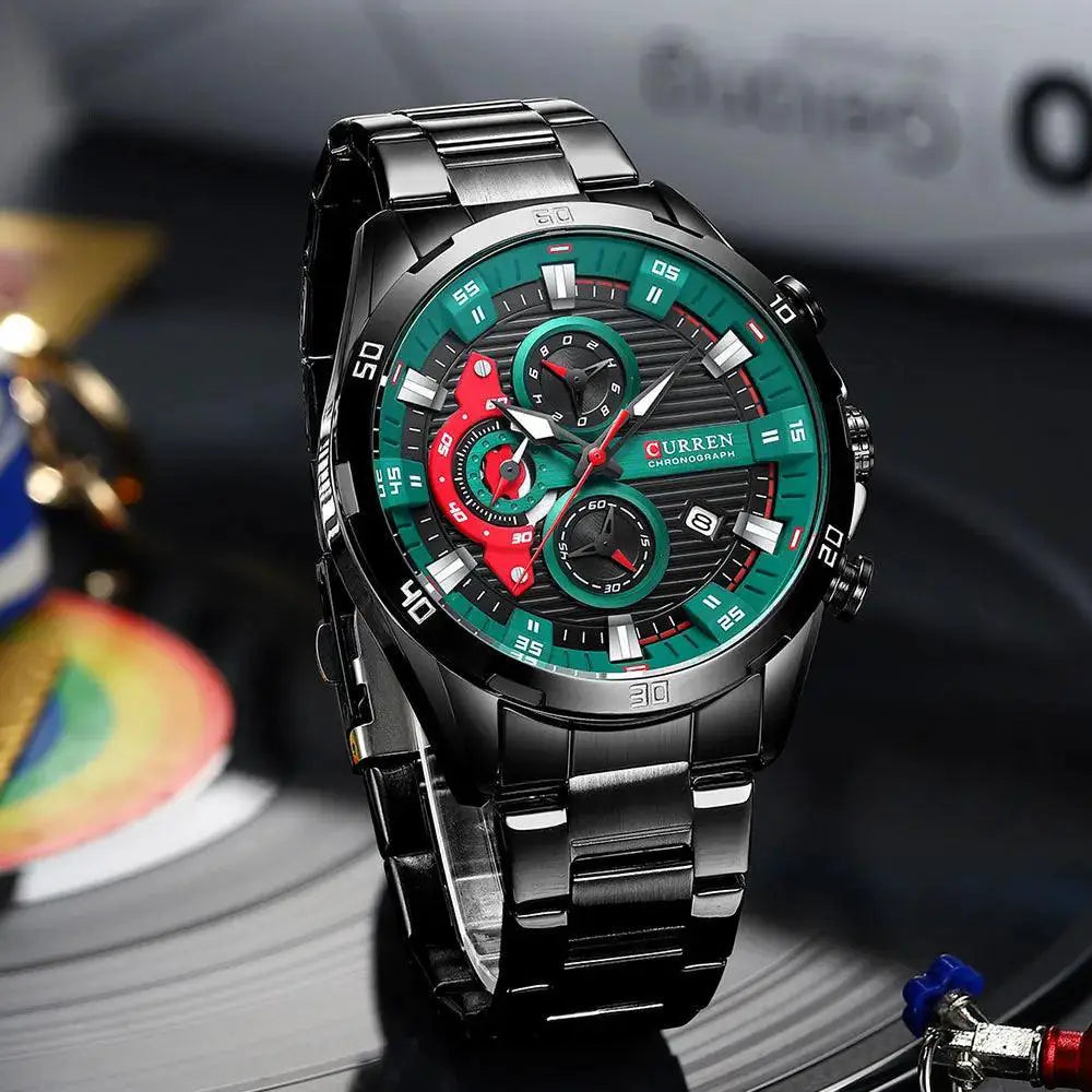 Curren Stainless Steel Chronograph Watch Mens Modern Style - OurLum.com