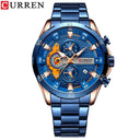 CURREN Stainless Steel Chronograph Watches Modern Style Men