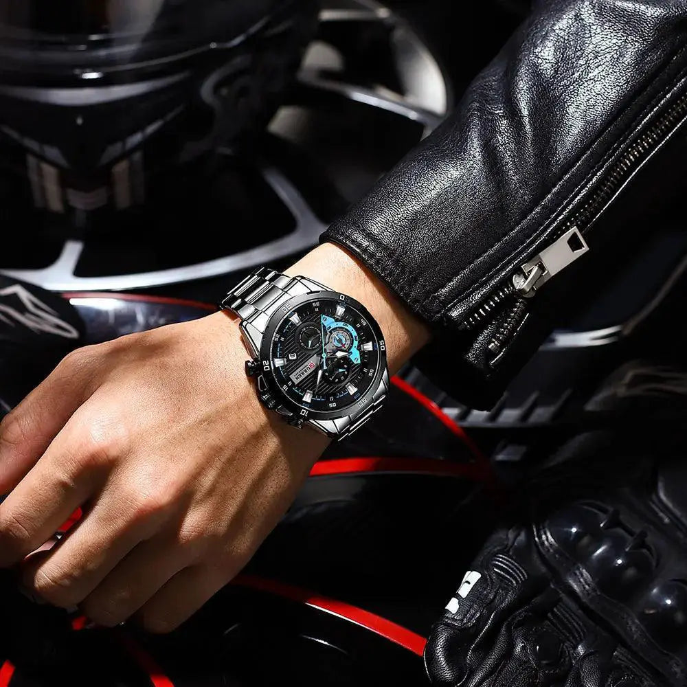 Curren Stainless Steel Chronograph Watch Mens Modern Style - OurLum.com