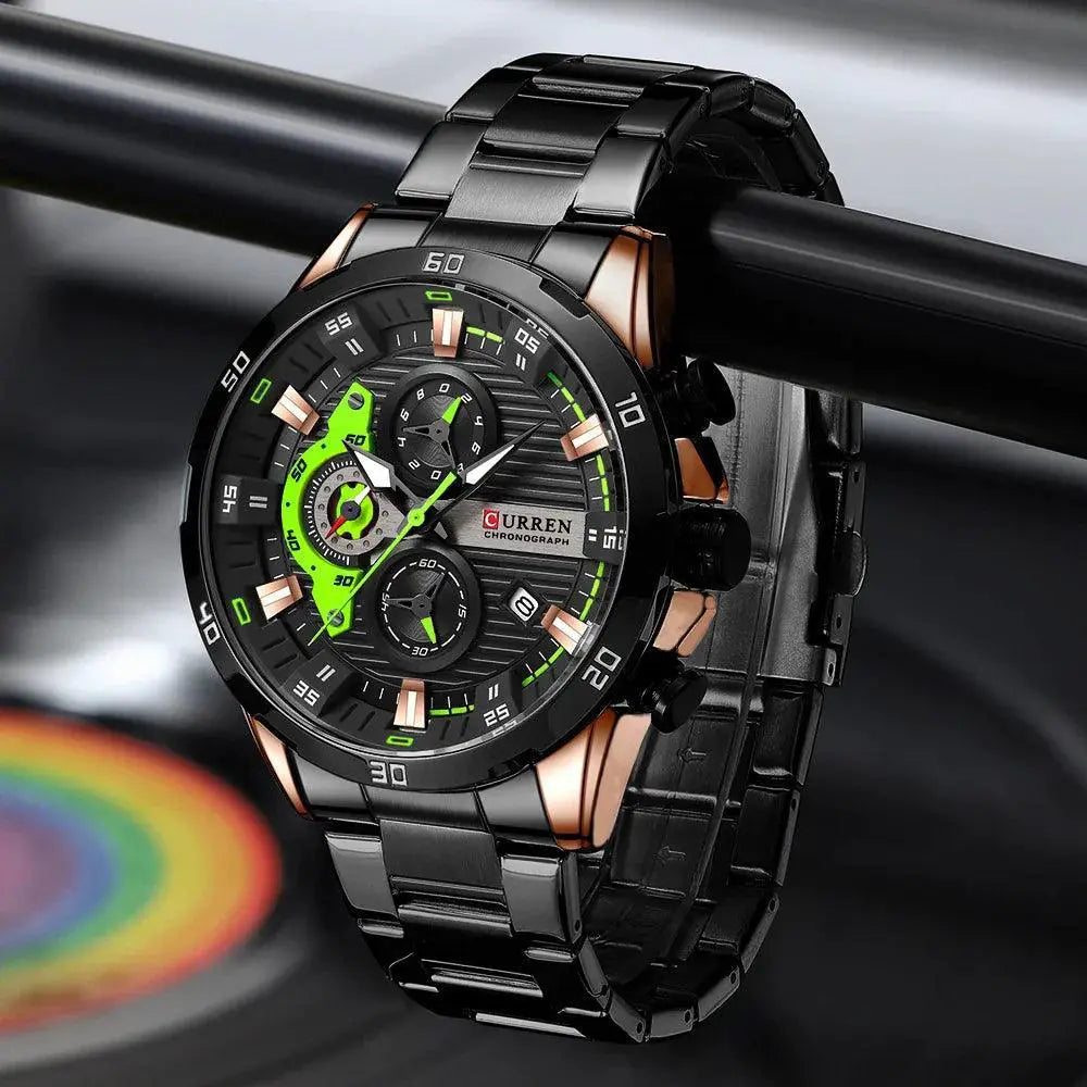 Curren Stainless Steel Chronograph Watch Mens Modern Style - OurLum.com