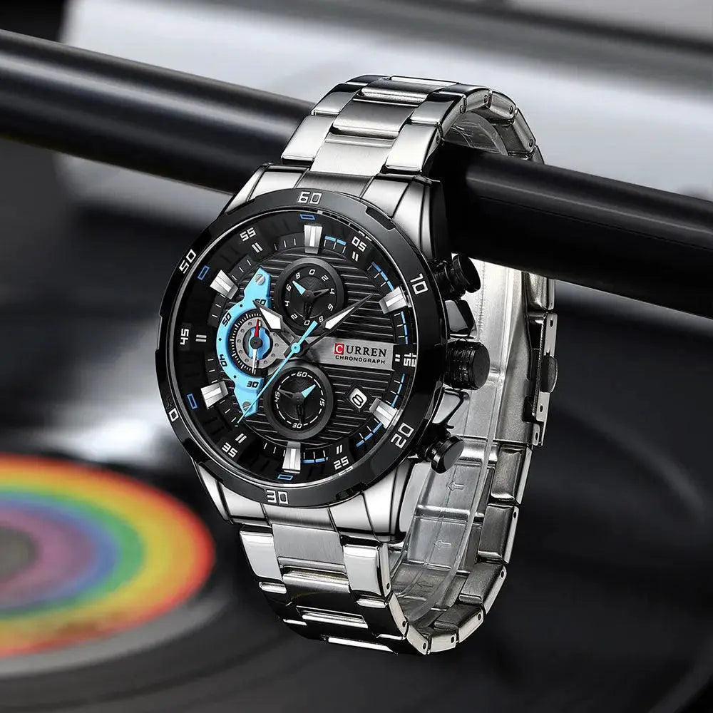 Curren Stainless Steel Chronograph Watch Mens Modern Style - OurLum.com