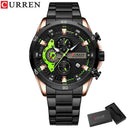 CURREN Stainless Steel Chronograph Watches Modern Style Men