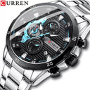 CURREN Stainless Steel Chronograph Watches Modern Style Men