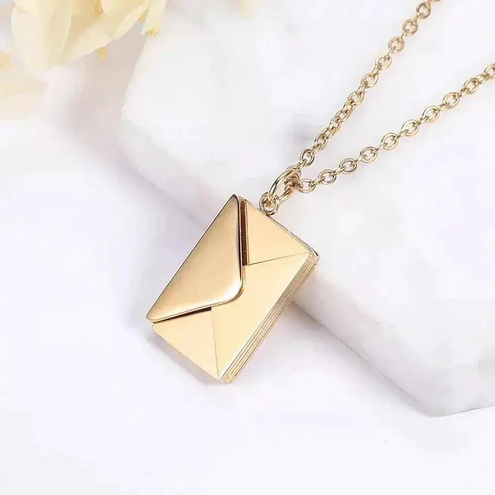 Custom Engraved Love Letter Pendant Necklace Gift Idea