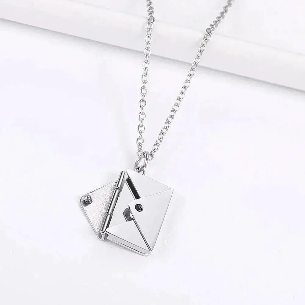 Custom Engraved Love Letter Pendant Necklace Gift Idea